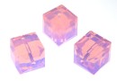 Swarovski, margele cub, rose water opal, 4mm - x2