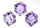 Swarovski, margele cub, violet, 6mm - x2