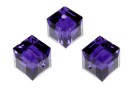 Swarovski, margele cub, purple velvet, 6mm - x2