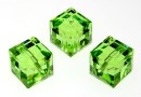 Swarovski, margele cub, peridot, 8mm - x1