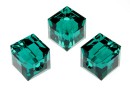 Swarovski, margele cub, emerald, 8mm - x1