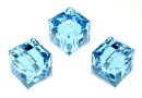 Swarovski, margele cub, aquamarine, 8mm - x1