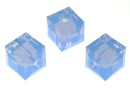Swarovski, margele cub, air blue opal, 8mm - x1