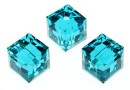 Swarovski, margele cub, blue zircon, 8mm - x1