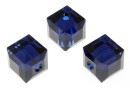 Swarovski, margele cub, dark indigo, 6mm - x2