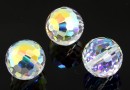 Swarovski, margele, rotund fatetat, aurore boreale, 10mm - x1