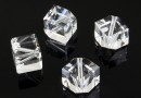Swarovski, margele cub, crystal, 6mm - x1