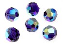 Swarovski, margele rotund fatetat, purple velvet AB, 8mm - x2