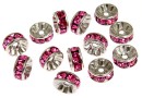 Swarovski, spacer, placat rodiu, rose, 6mm - x2