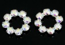 Swarovski, floare placat cu rodiu, aurore boreale, 10mm - x1
