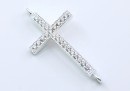 Link cruce cu cristale argint 925, 35.5mm  - x1