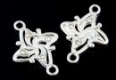 Link, rattle, crystals, 925 silver, 17.5mm  - x1