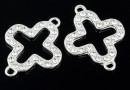 Link cruce cu cristale argint 925, 20mm  - x1