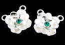 Link, rose, crystal 925 silver, 12.5mm  - x1