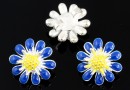 Link floare emailata argint 925, 12mm  - x1