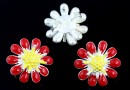 Link floare emailata argint 925, 12mm  - x1