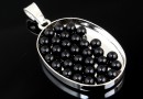 Swarovski no hole pearls, mystic black, 1.5mm - x50