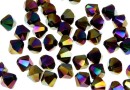 Swarovski, margele bicone, rainbow dark2x, 6mm - x10