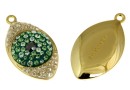 Swarovski, pand. pave placat cu aur, 23mm - x1