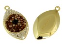 Swarovski, pand. pave placat cu aur, 23mm - x1