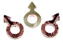 Swarovski, fancy pendant, simbol masculin, antique pink, 18mm - x1