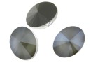 Swarovski, fancy oval, dark grey, 14x10.5mm - x2