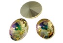 Swarovski, oval fancy, luminous green, 14x10.5mm - x2