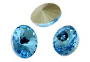 Swarovski, oval fancy, aquamarine, 14x10.5mm - x2