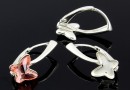 Earring findings, 925 silver, butterfly cabochon 8mm, 20mm - x1pair