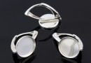 Earring findings, 925 silver, cabochon 10mm - x1pair
