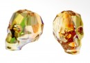 Swarovski, skull bead, metallic sunshine, 15x13mm - x1