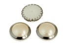 Swarovski, crystal pearl cabochon hotfix, rhodium-plated, cream, SS34 - x4