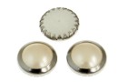 Swarovski, crystal pearl cabochon hotfix, rhodium-plated, cream, SS34 - x4