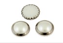 Swarovski, crystal pearl cabochon hotfix, rhodium-plated, nacre, SS34 - x4