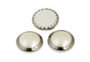 Swarovski, crystal pearl cabochon hotfix, rhodium-plated, white, SS34 - x4