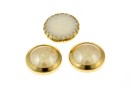 Swarovski, crystal pearl cabochon hotfix, gold-plated, golden shadow, SS34 - x4