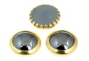 Swarovski, cabochon perla cristal hotfix gp, jet hematite, SS34 - x4