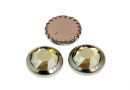 Swarovski, crystal cabochon hotfix, rhodium-plated, golden shadow, SS34 - x4