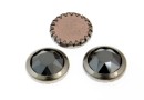 Swarovski, cabochon cristal hotfix rp, jet hematite, SS34 - x4