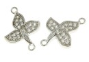 Link, orchid, rhodium-plated 925 silver, 15mm - x1