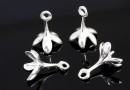 Pendant bail, 925 silver,flower cup, 13mm - x1