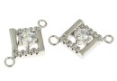 Link romb, argint 925 placat cu rodiu, 16mm - x1