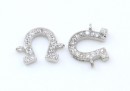 Link potcoava, argint 925 placat cu rodiu, 10mm - x1