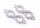 Link, infinity, rhodium-plated 925 silver, 19mm - x1