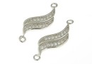 Link, rhodium-plated 925 silver, 21mm - x1