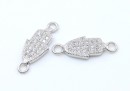Link, Fatima's hand, rhodium-plated 925 silver, 19mm - x1