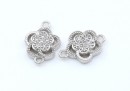Link floare, argint 925 placat cu rodiu, 10.5mm - x1