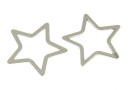 Link, star, rhodium-plated 925 silver, 12mm - x1