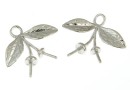 Baza pand. frunze de cirese, ag 925 placat cu rodiu, 15mm - x1
