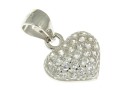 Pandantiv inima, argint 925 placat cu rodiu, 16mm - x1